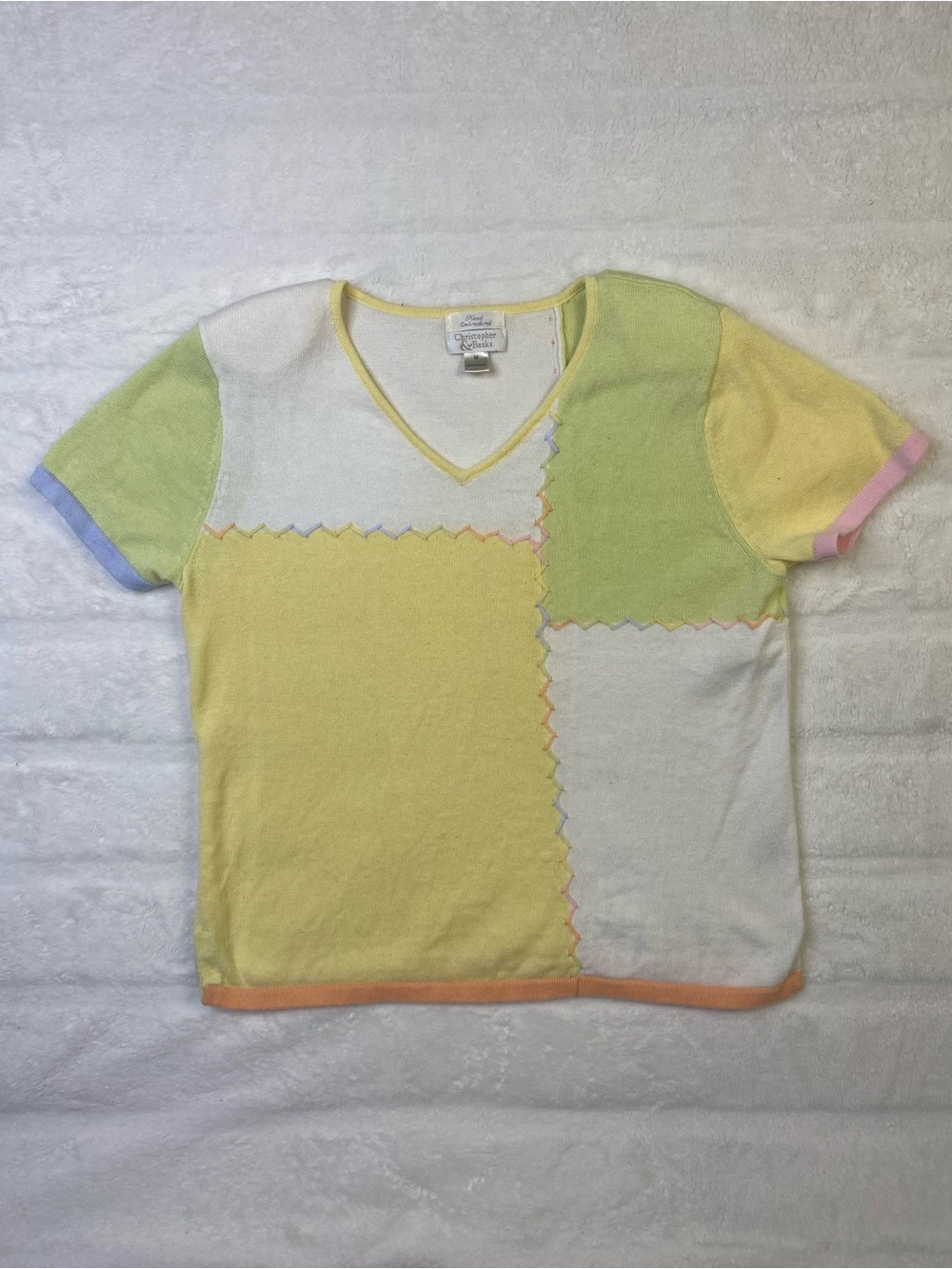 Vintage Christopher & Banks patchwork knit top